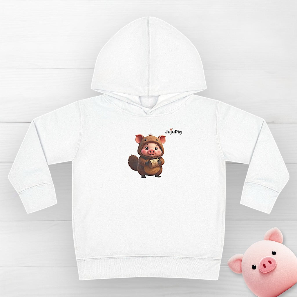 JujuPig Beaver - Toddler Fleece Hoodie | Cute Graphic Hoodie for Boys & Girls