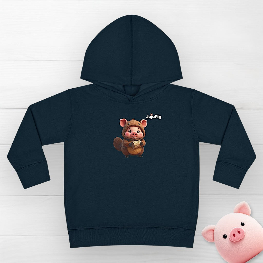 JujuPig Beaver - Toddler Fleece Hoodie | Cute Graphic Hoodie for Boys & Girls
