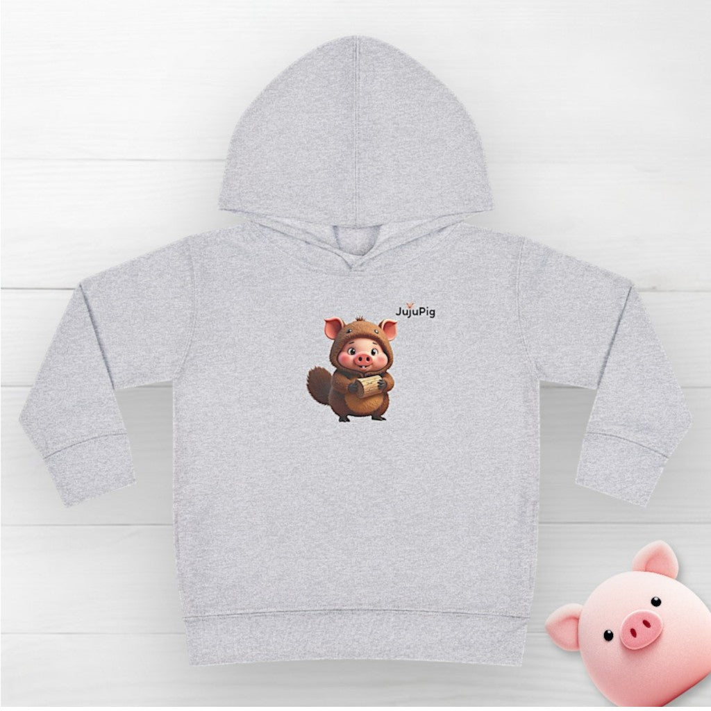 JujuPig Beaver - Toddler Fleece Hoodie | Cute Graphic Hoodie for Boys & Girls