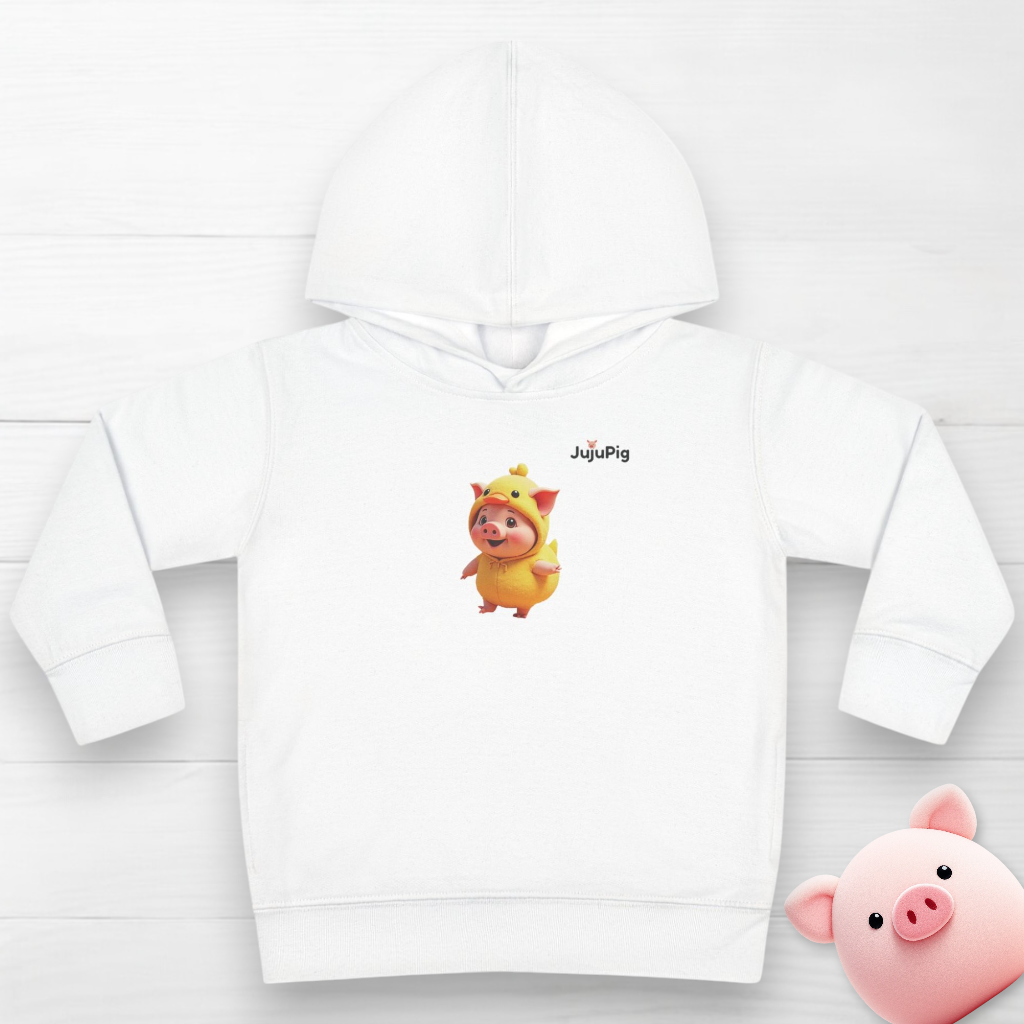 JujuPig Duck - Toddler Fleece Hoodie | Cute Graphic Hoodie for Boys & Girls