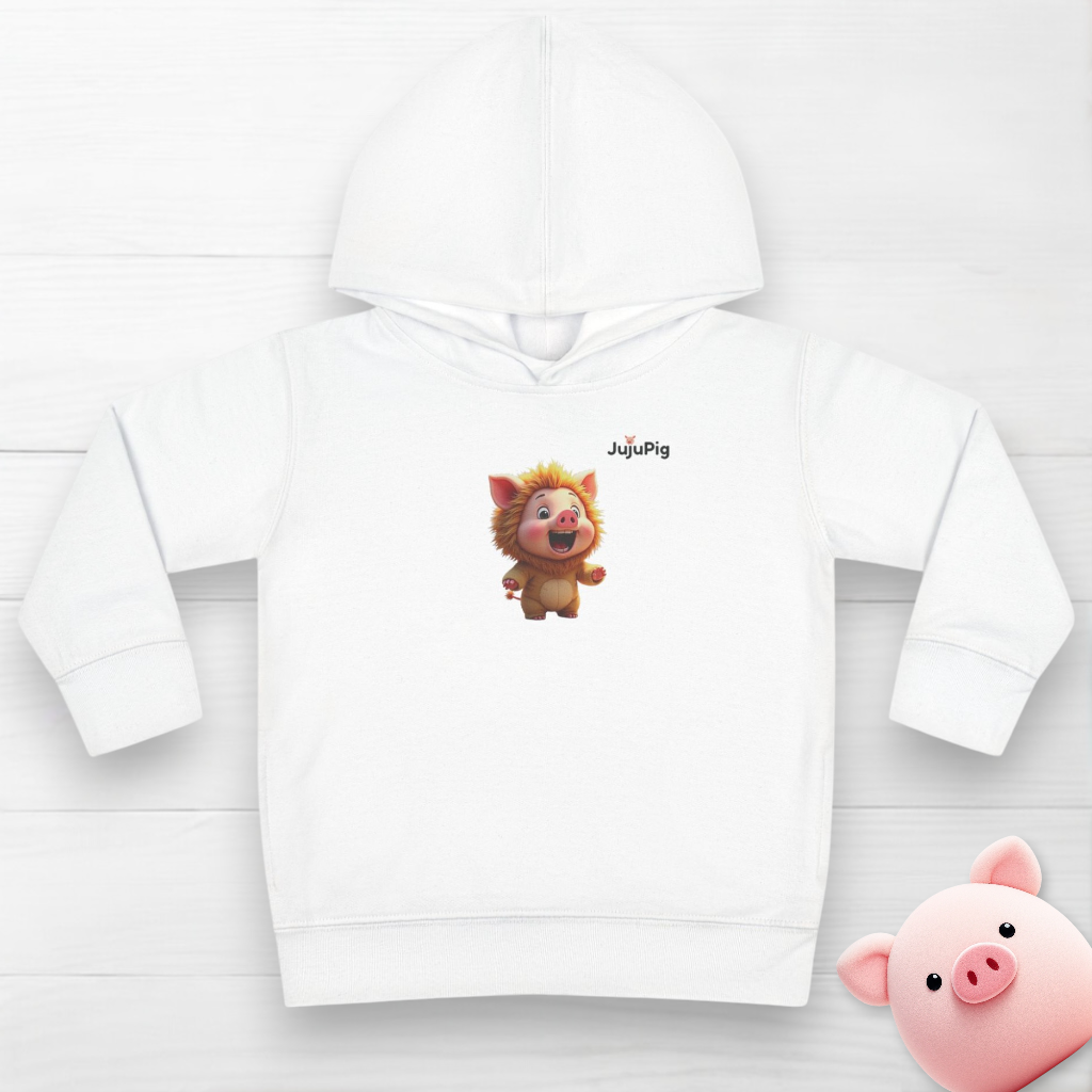 JujuPig Lion - Toddler Fleece Hoodie | Cute Graphic Hoodie for Boys & Girls