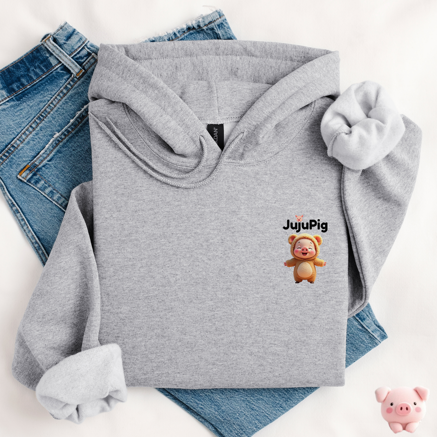 JujuPig Teddy Bear - Kids Unisex Hoodie | Graphic Hoodie for Boys & Girls