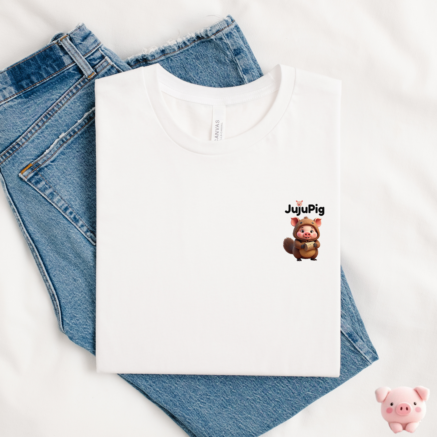 JujuPig Beaver - Adult Unisex Jersey T-shirt | Graphic Tee for Men & Women