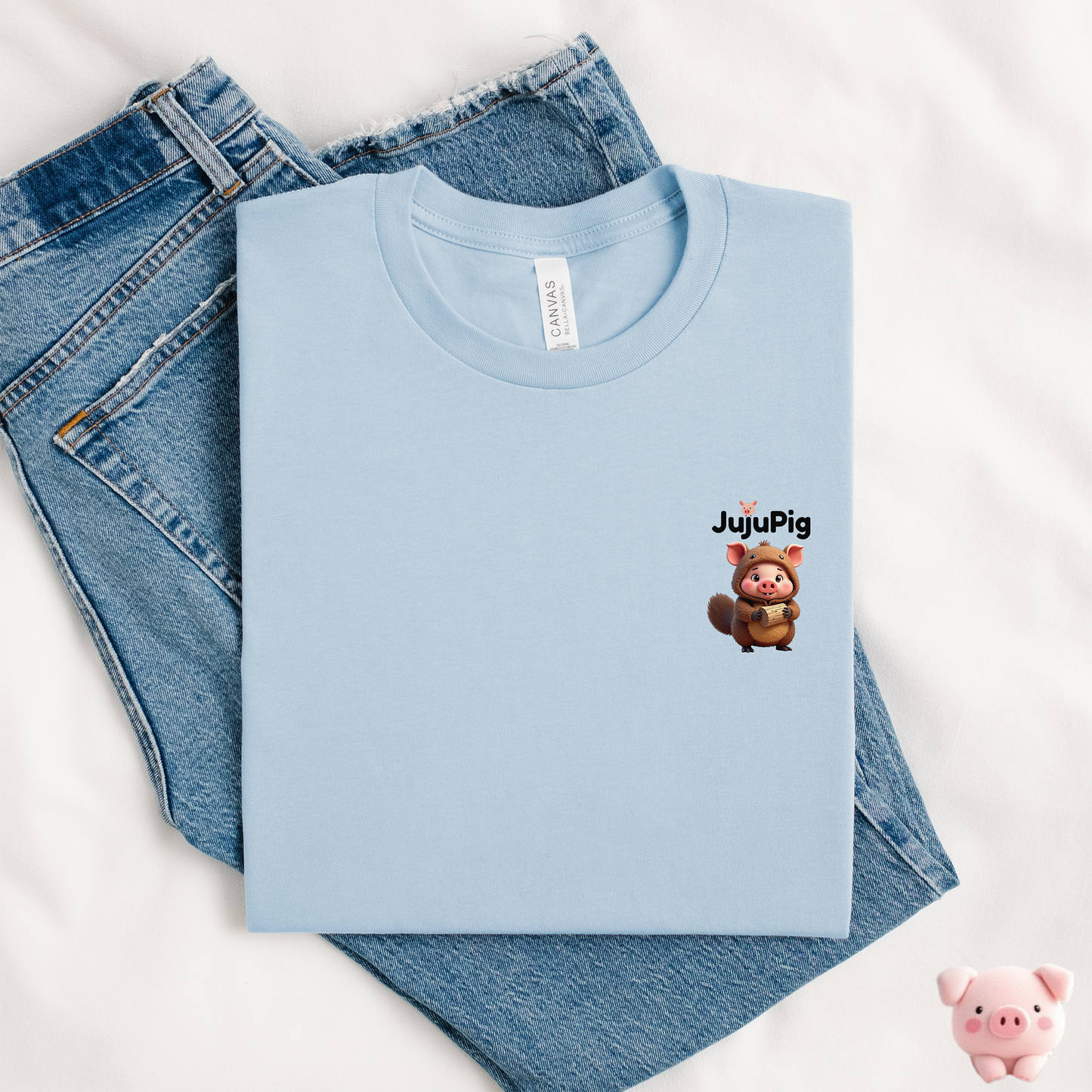 JujuPig Beaver - Adult Unisex Jersey T-shirt | Graphic Tee for Men & Women