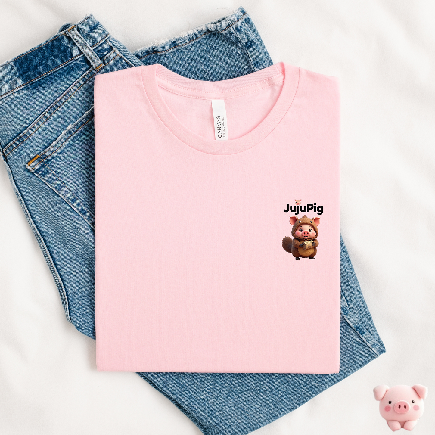 JujuPig Beaver - Adult Unisex Jersey T-shirt | Graphic Tee for Men & Women
