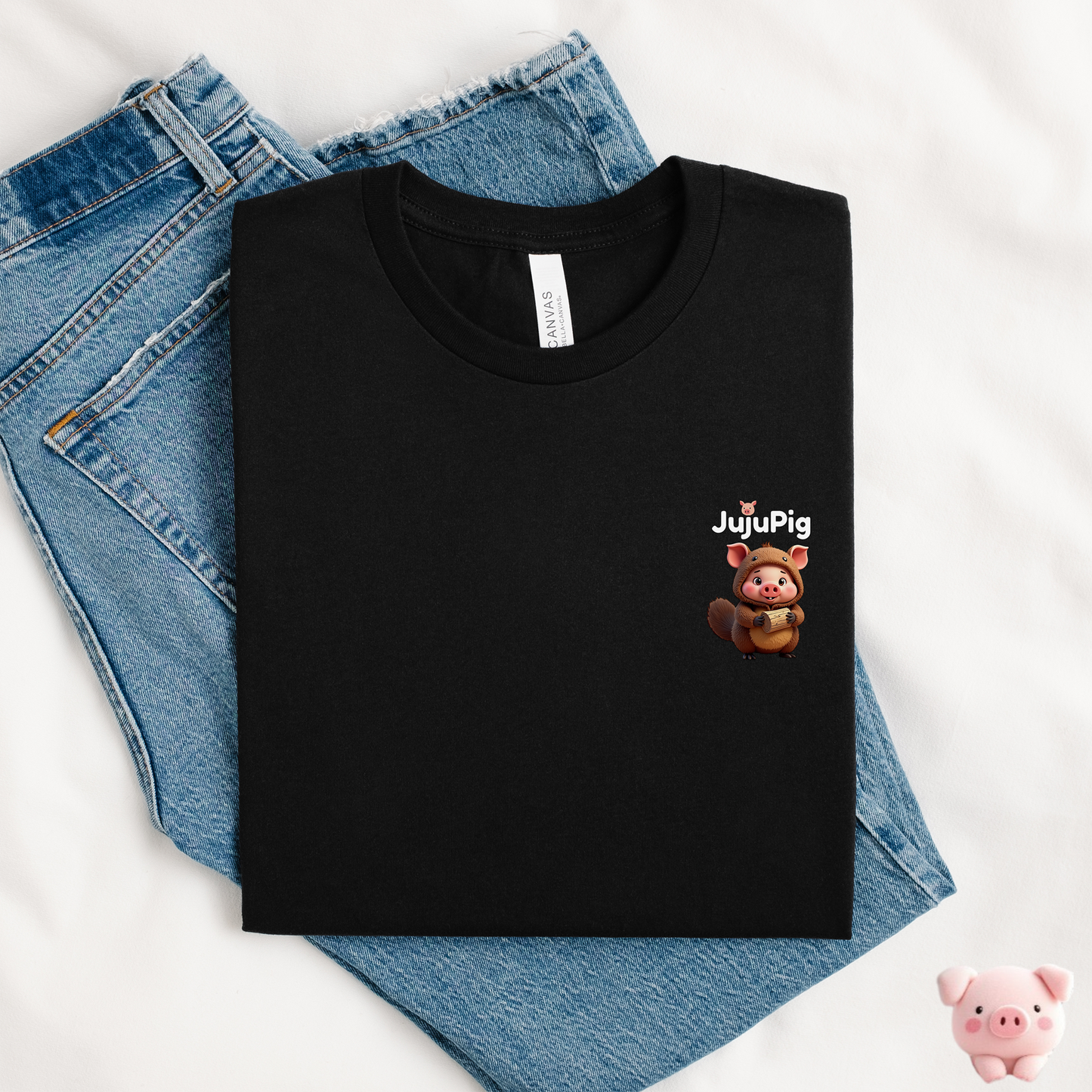 JujuPig Beaver - Adult Unisex Jersey T-shirt | Graphic Tee for Men & Women