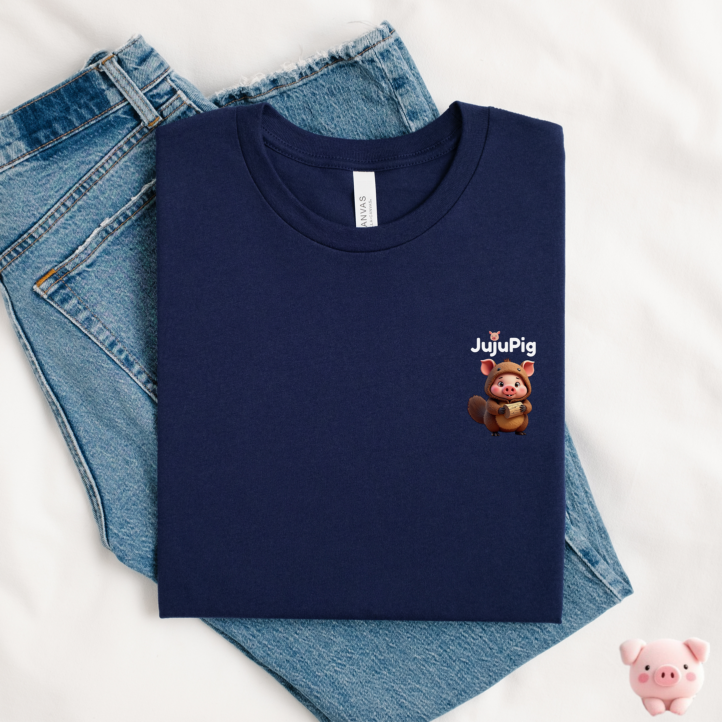 JujuPig Beaver - Adult Unisex Jersey T-shirt | Graphic Tee for Men & Women