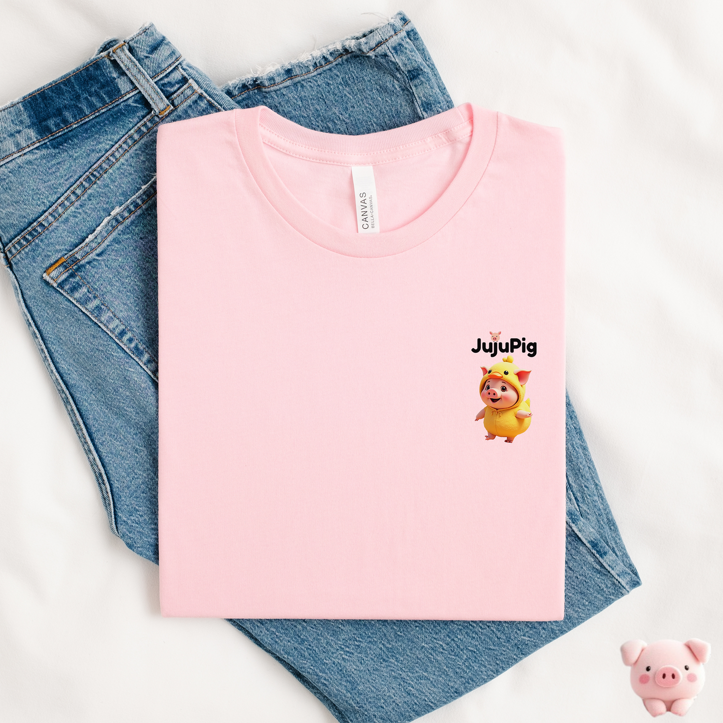 JujuPig Duck - Adult Unisex Jersey T-shirt | Graphic Tee for Men & Women