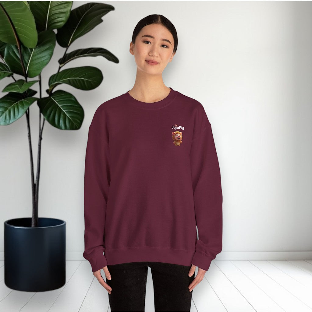 JujuPig Lion - Adult Unisex Crewneck Sweatshirt | Graphic Sweatshirt for Men & Women