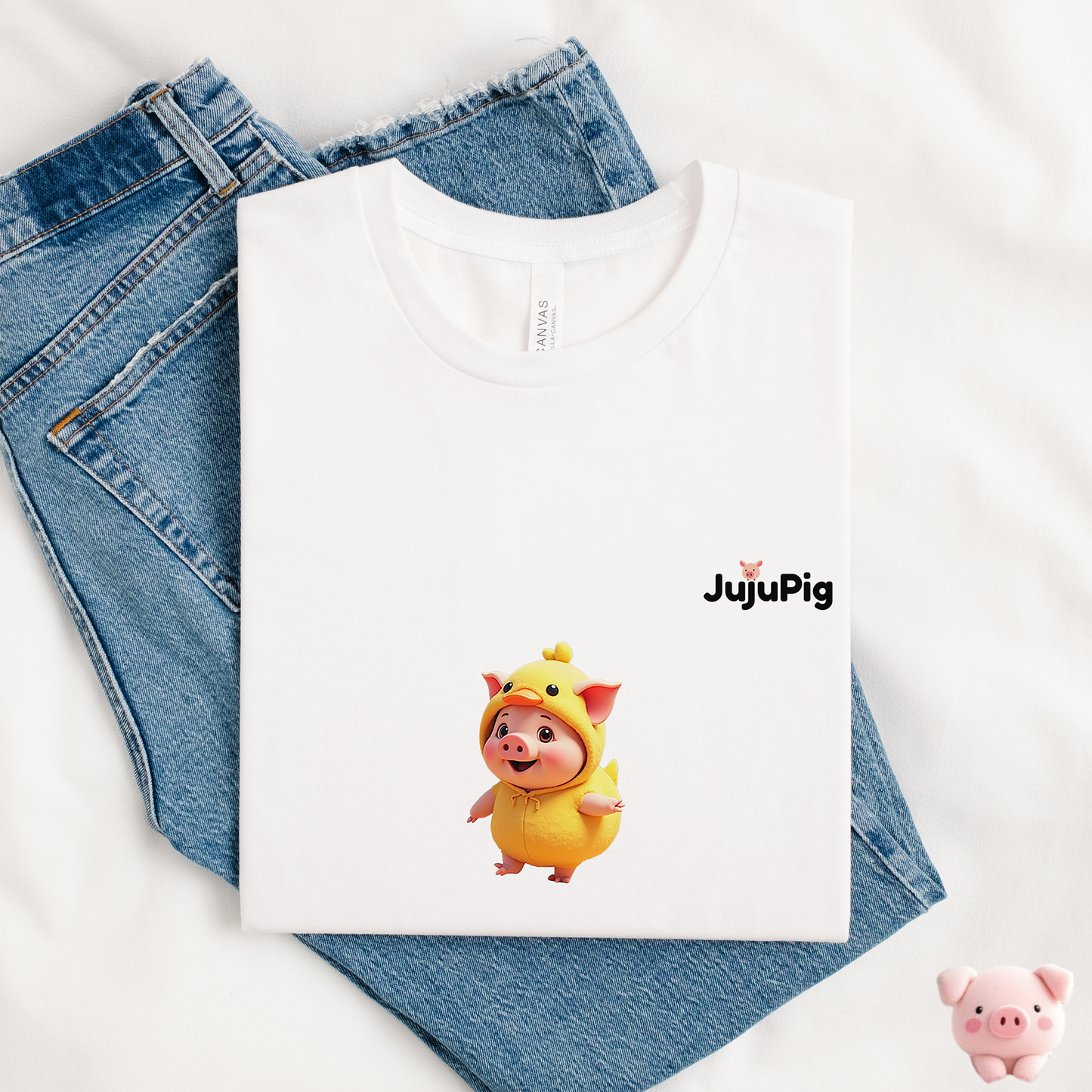 JujuPig Duck - Adult Unisex Jersey T-shirt | Graphic Tee for Men & Women