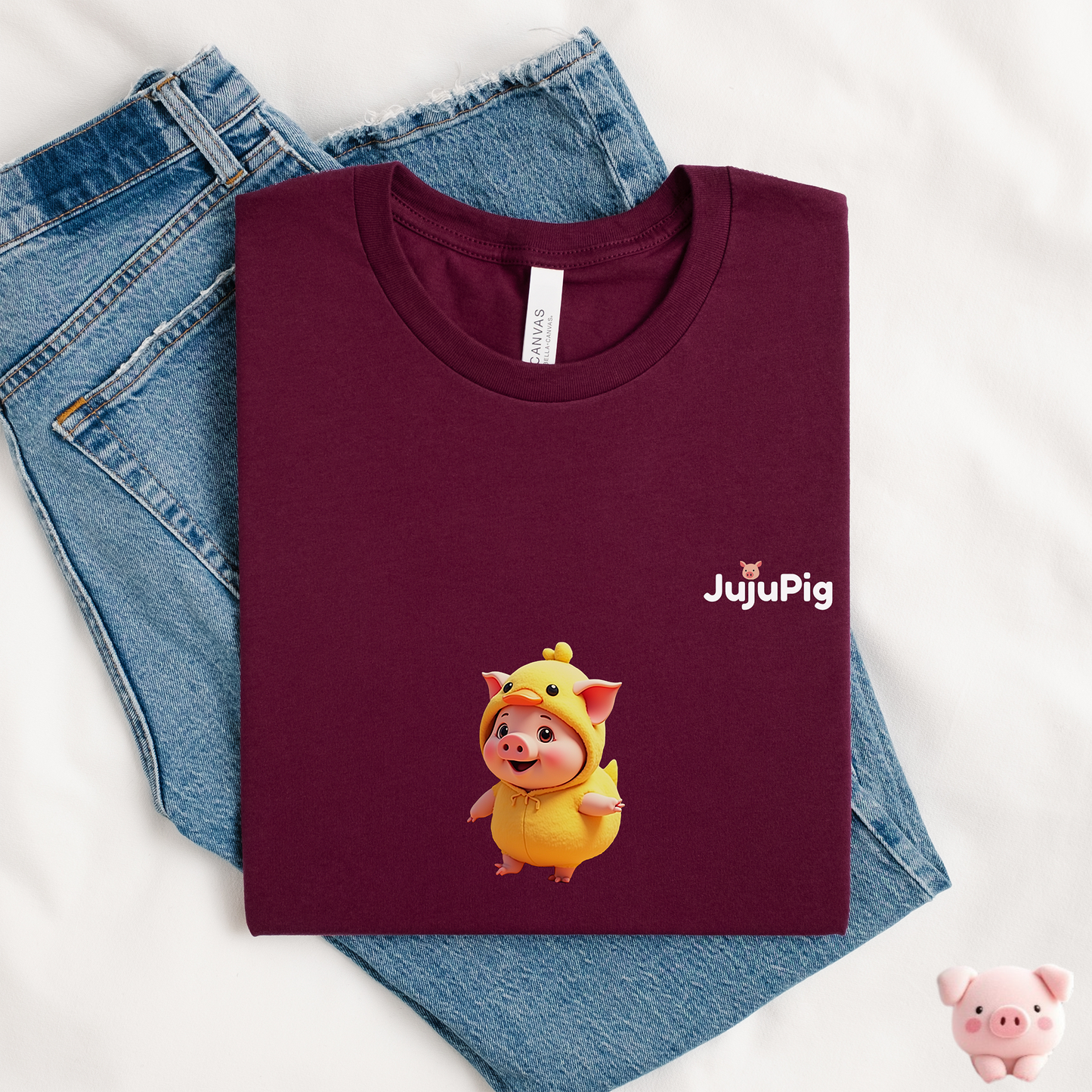 JujuPig Duck - Adult Unisex Jersey T-shirt | Graphic Tee for Men & Women