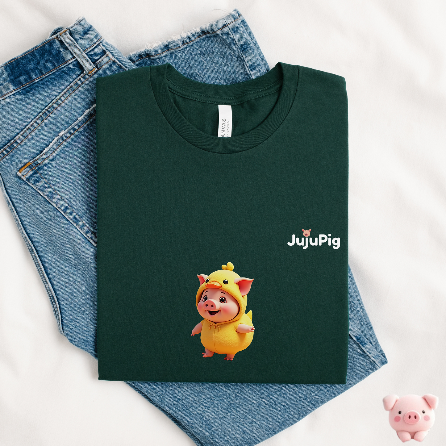 JujuPig Duck - Adult Unisex Jersey T-shirt | Graphic Tee for Men & Women