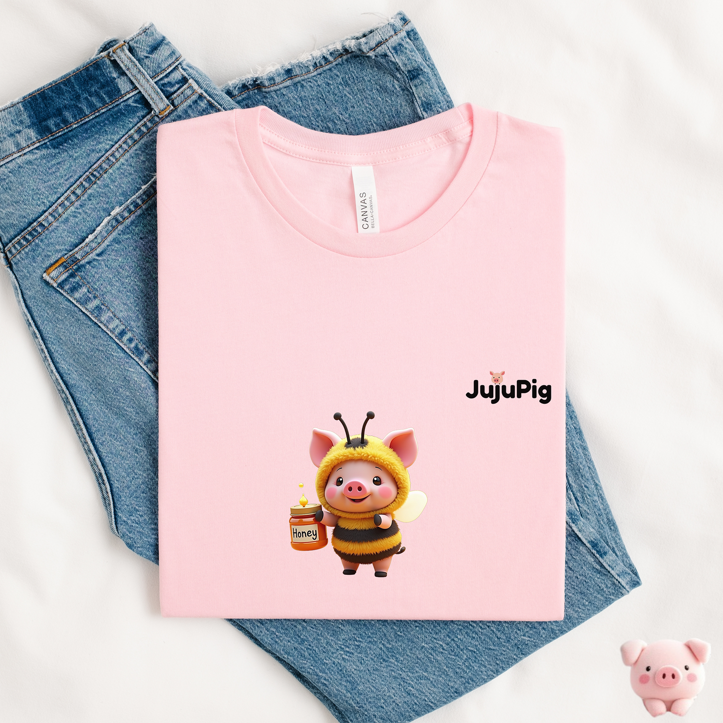 JujuPig Bumblebee - Adult Unisex Jersey T-shirt | Graphic Tee for Men & Women