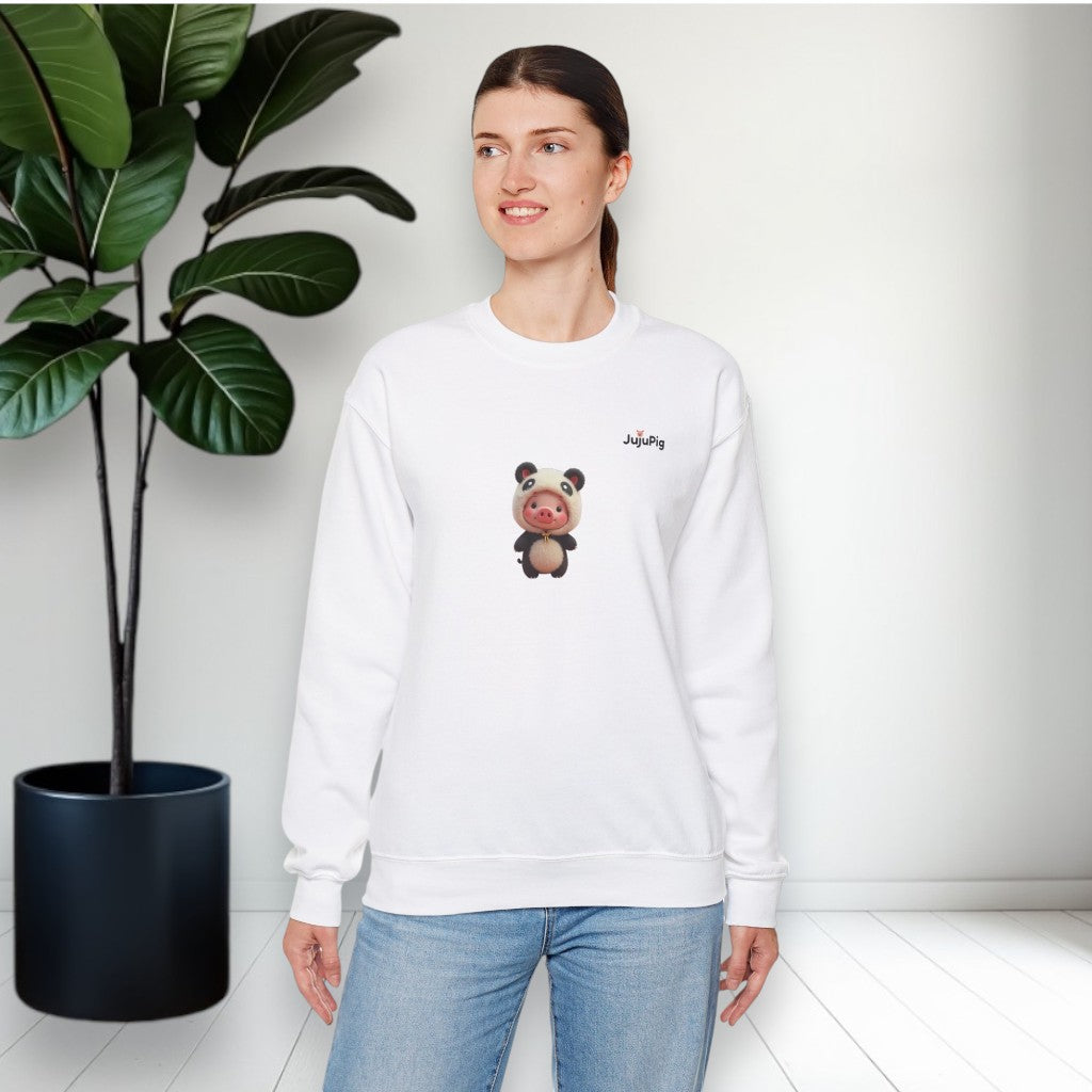 JujuPig Panda - Adult Unisex Crewneck Sweatshirt | Graphic Sweatshirt for Men & Women