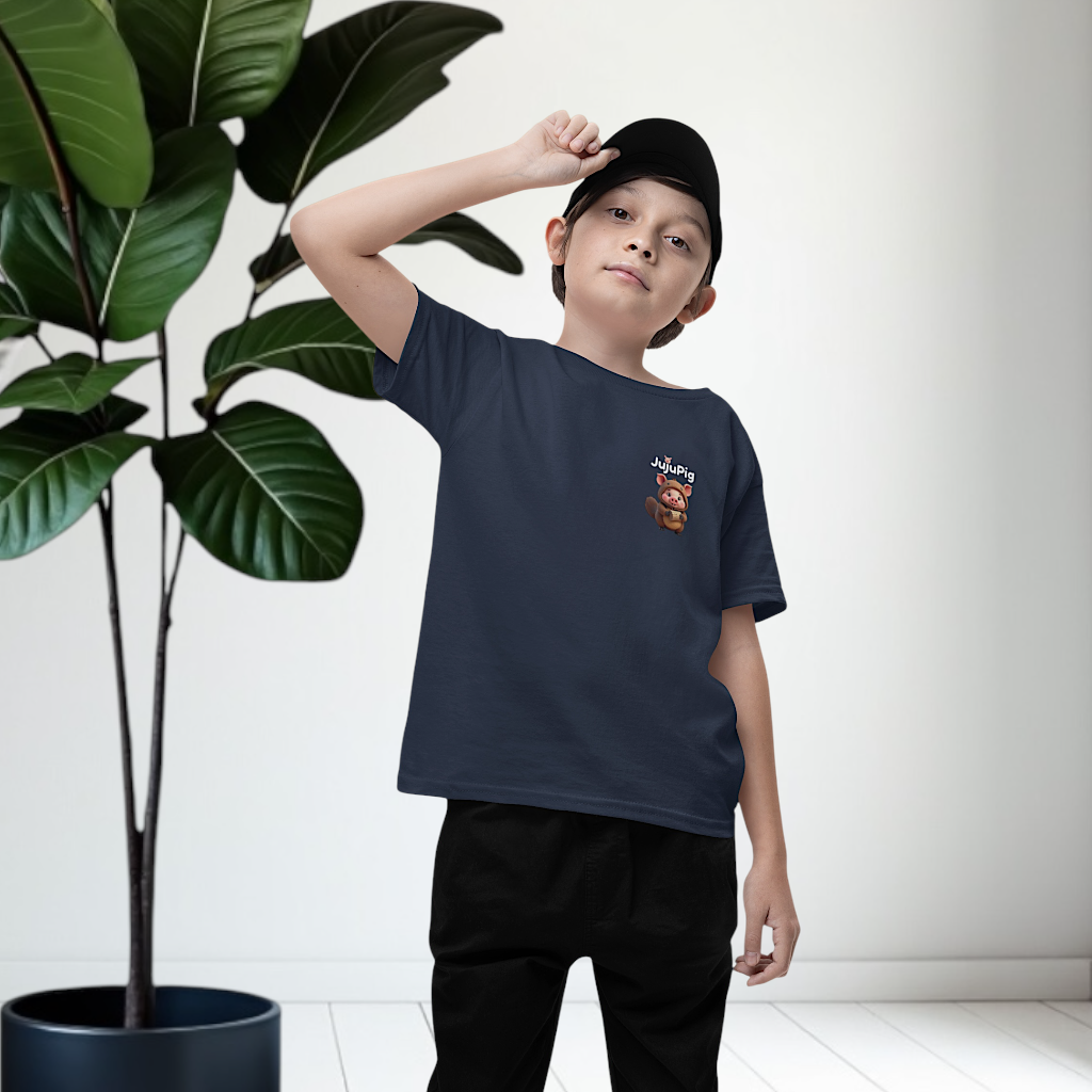 JujuPig Beaver - Kids Unisex Heavy Cotton T-shirt | Graphic Tee for Boys & Girls