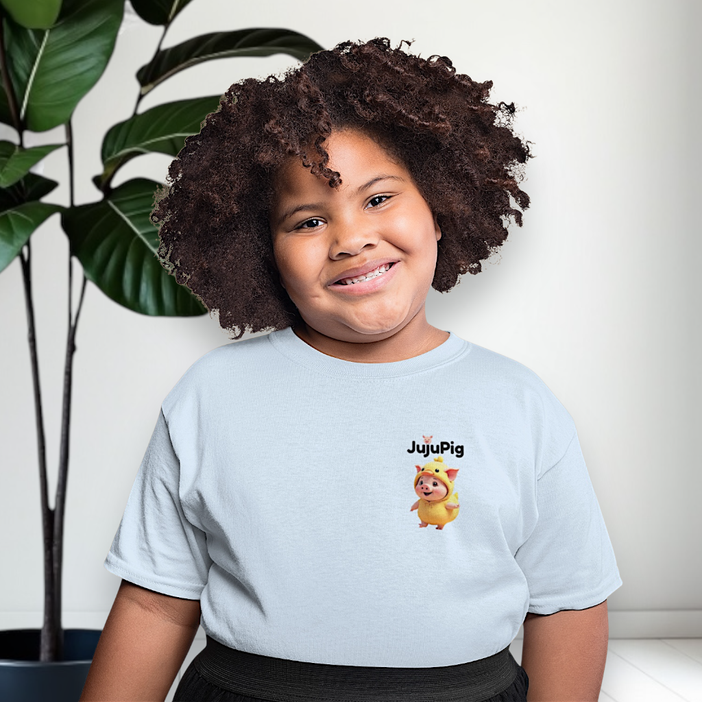 JujuPig Duck - Kids Unisex Heavy Cotton T-shirt | Graphic Tee for Boys & Girl