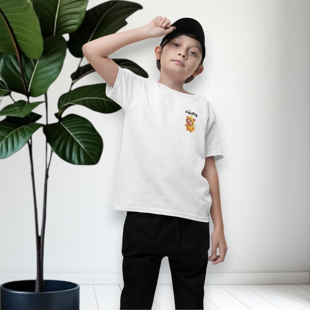 JujuPig Duck - Kids Unisex Heavy Cotton T-shirt | Graphic Tee for Boys & Girl