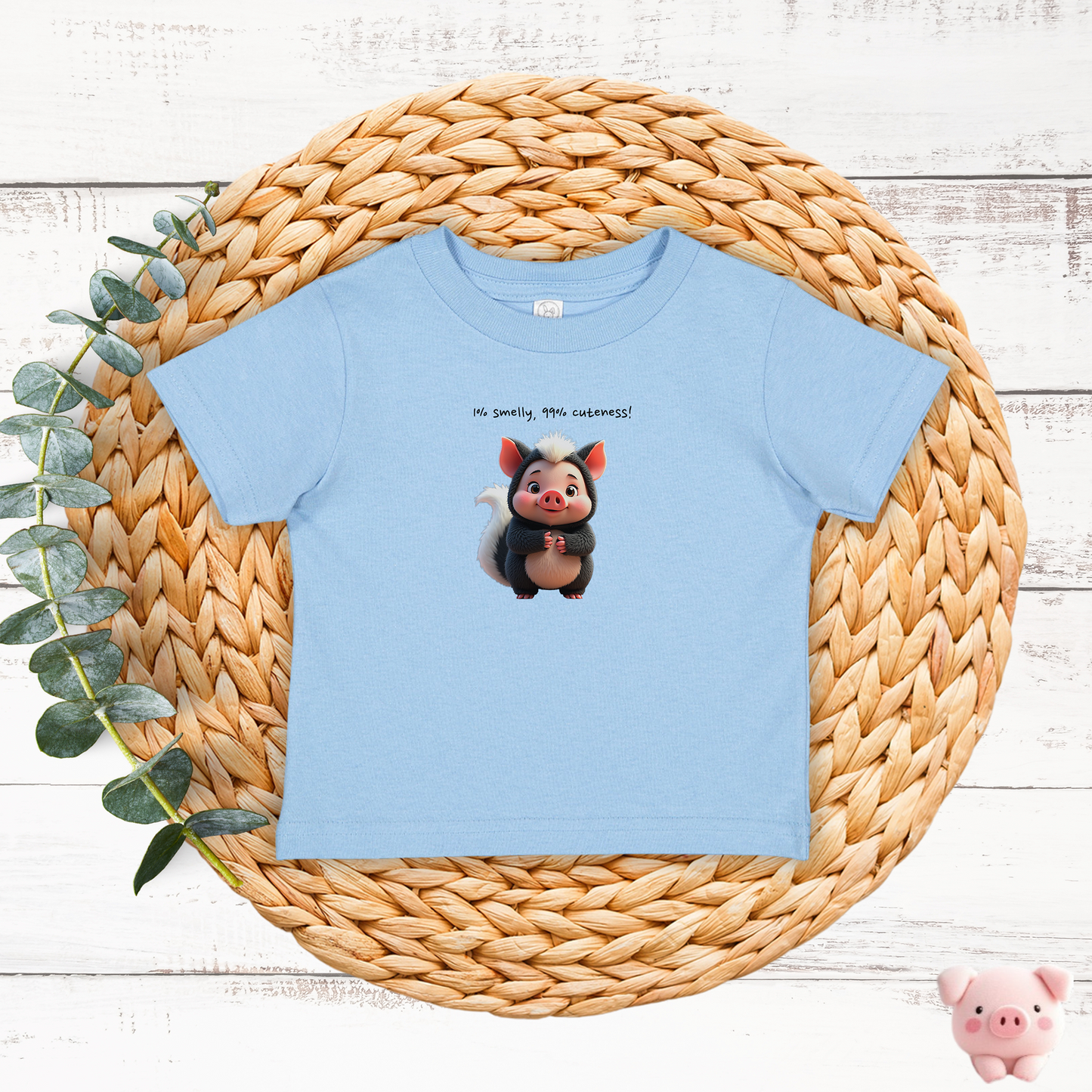 JujuPig Skunk - Infant Fine Jersey T-shirt | Cute Graphic T-shirt for Baby Boys & Girls