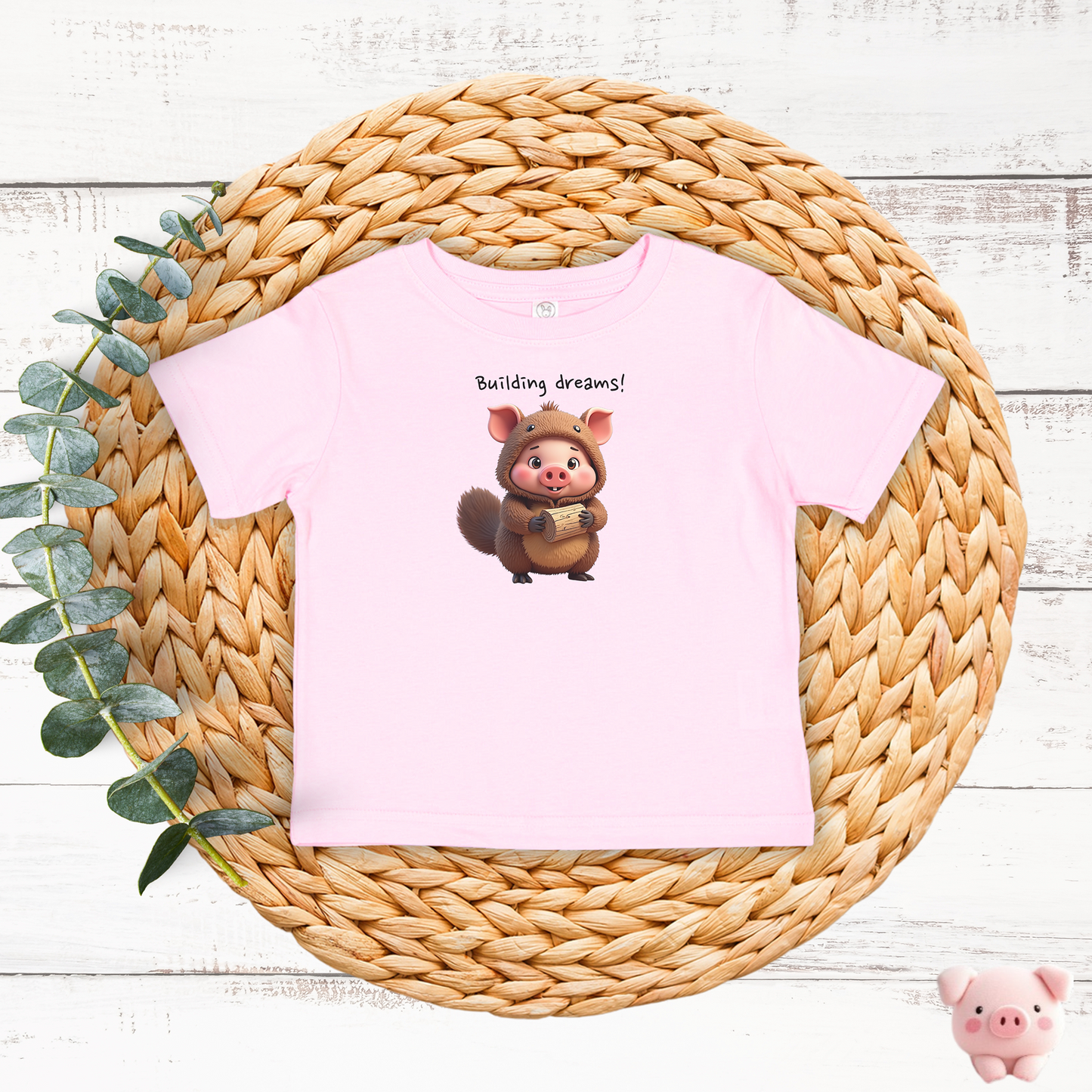 JujuPig Beaver - Infant Fine Jersey T-shirt | Cute Graphic T-shirt for Baby Boys & Girls