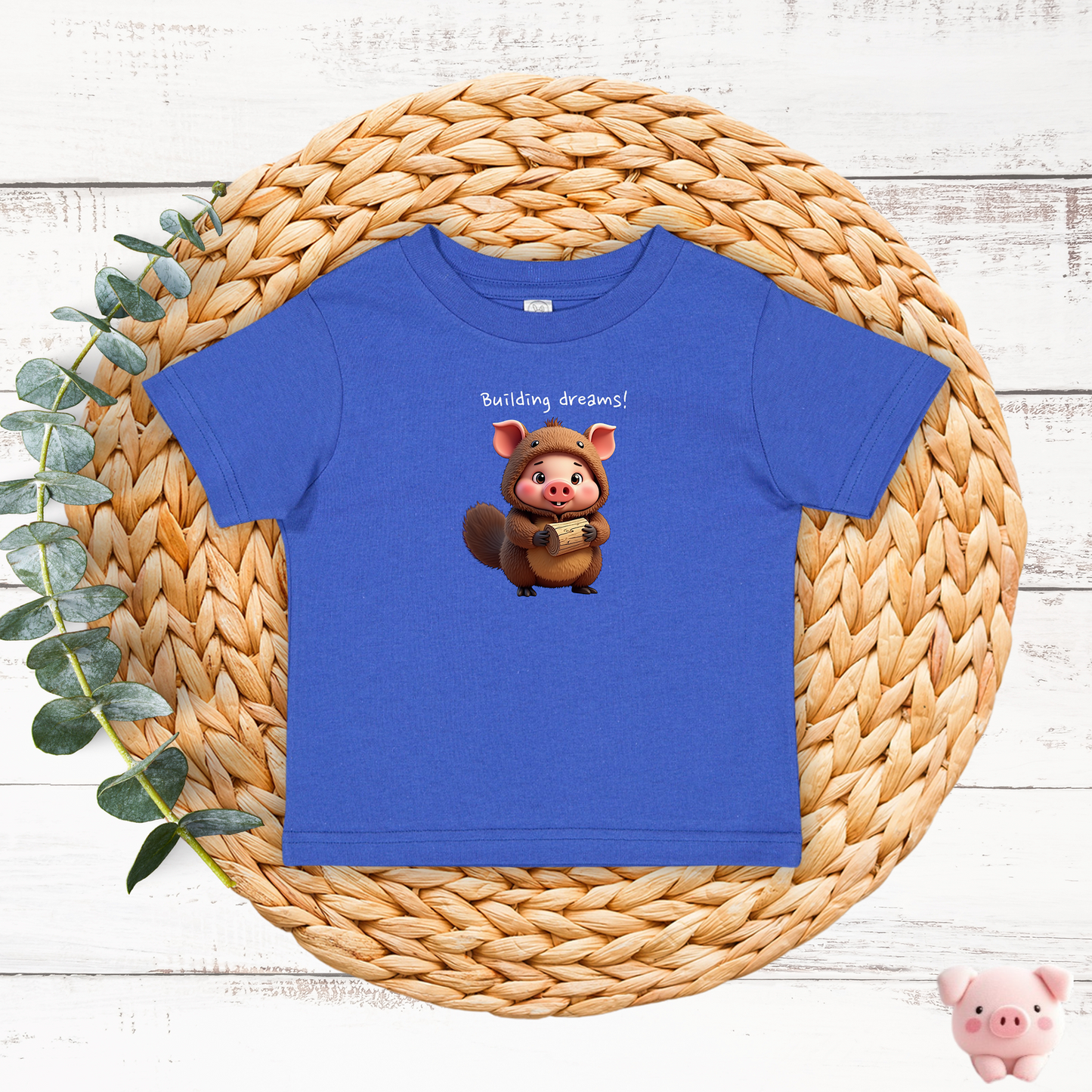 JujuPig Beaver - Infant Fine Jersey T-shirt | Cute Graphic T-shirt for Baby Boys & Girls