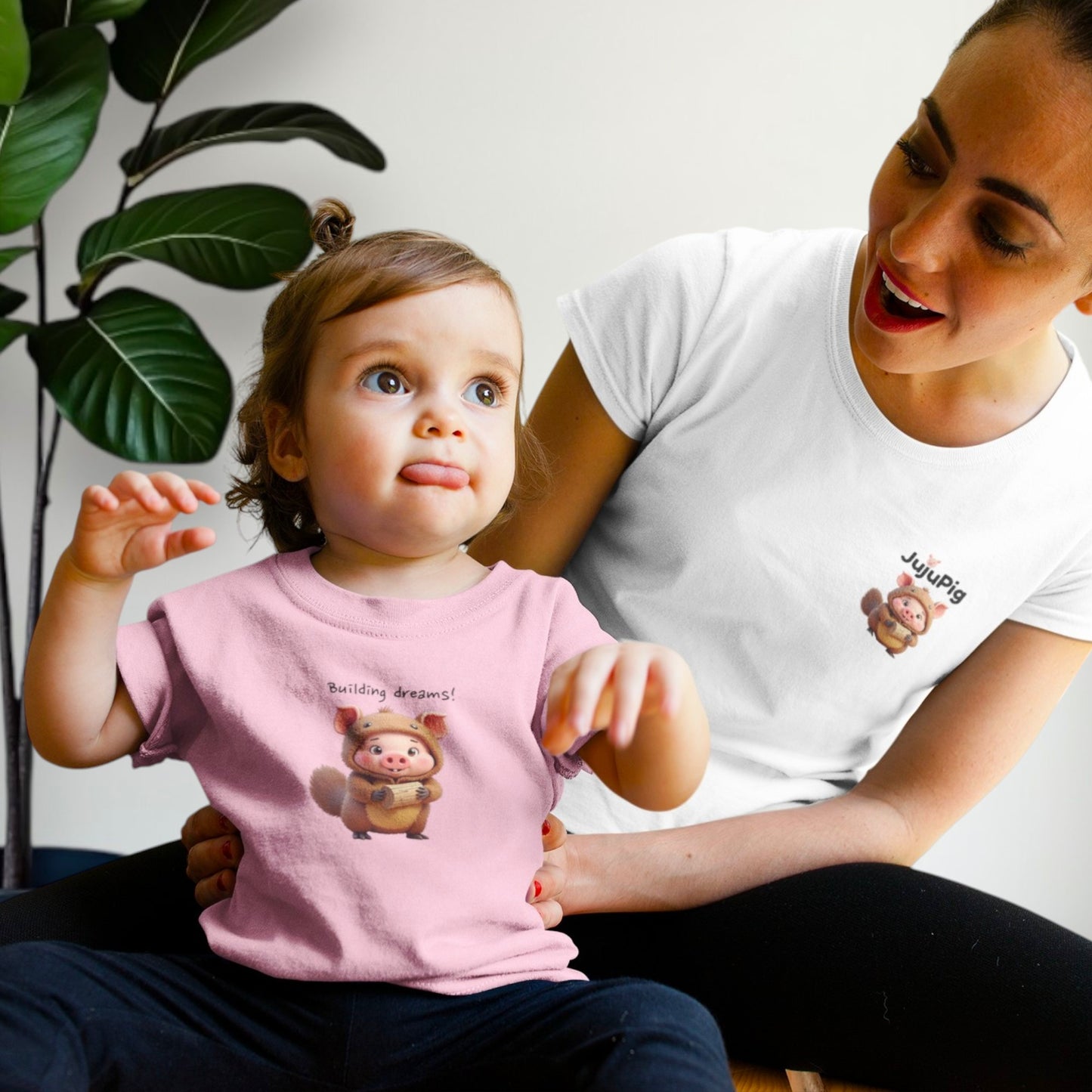 JujuPig Beaver - Infant Fine Jersey T-shirt | Cute Graphic T-shirt for Baby Boys & Girls