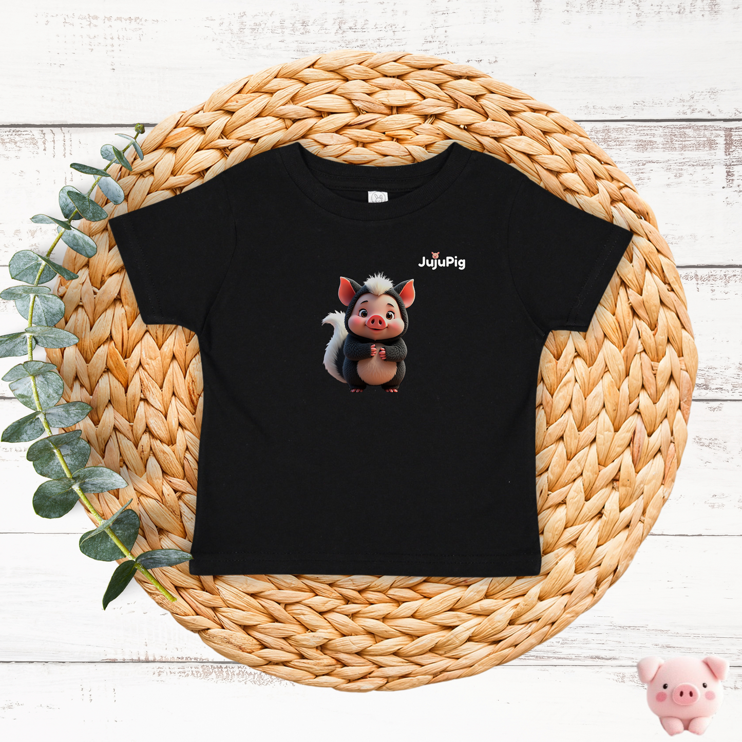 JujuPig Skunk - Infant Fine Jersey T-shirt | Cute Graphic Tee for Baby Boys & Girls