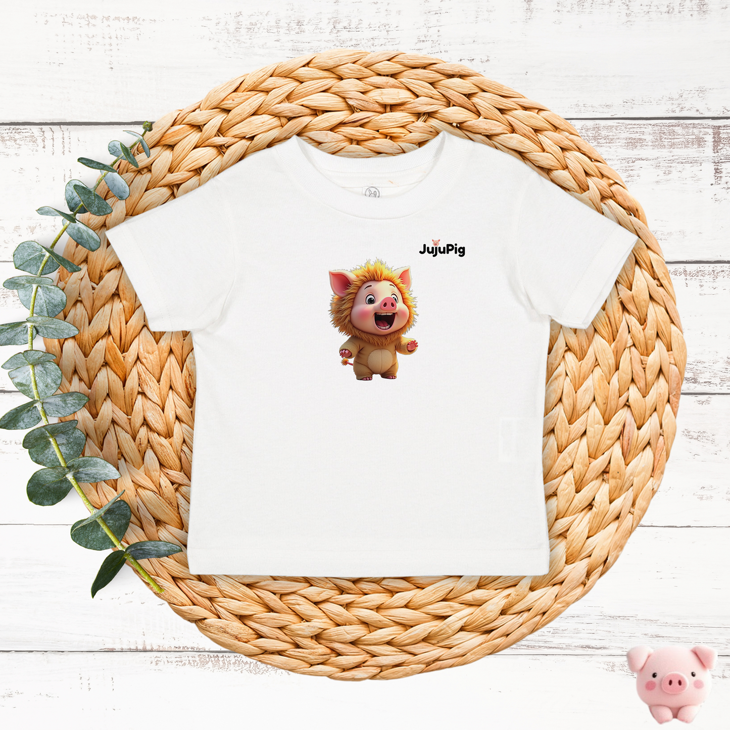 JujuPig Lion - Infant Fine Jersey T-shirt | Cute Graphic Tee for Baby Boys & Girls