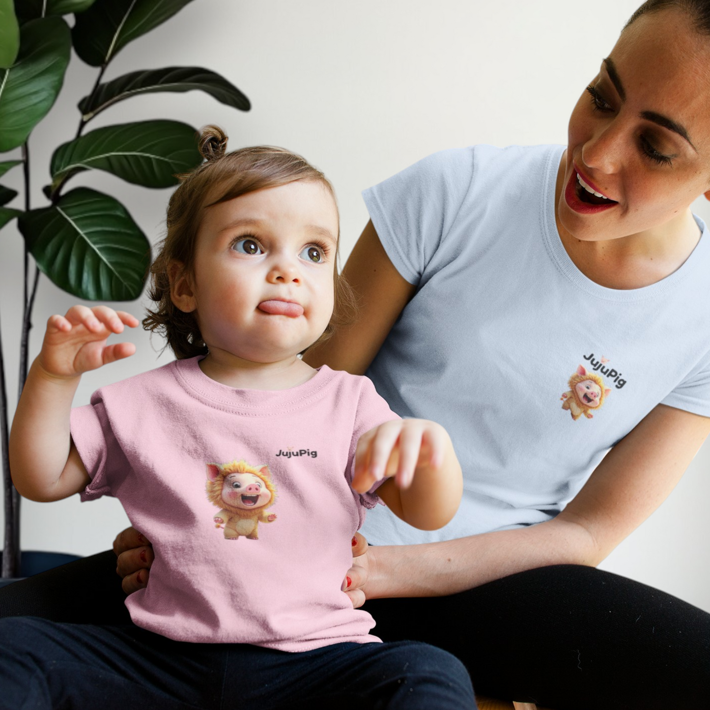 JujuPig Lion - Infant Fine Jersey T-shirt | Cute Graphic Tee for Baby Boys & Girls