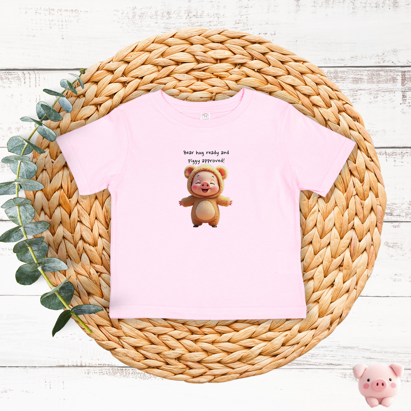 JujuPig Teddy Bear - Toddler Fine Jersey T-shirt | Cute Graphic Tee for Baby Boys & Girls