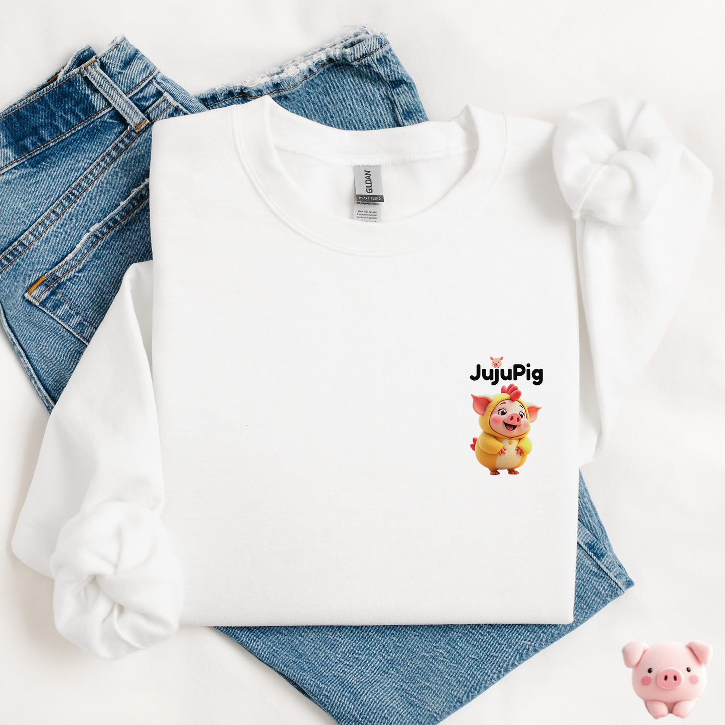 JujuPig Chicken - Kids Unisex Crewneck Sweatshirt | Graphic Sweatshirts for Boys & Girls