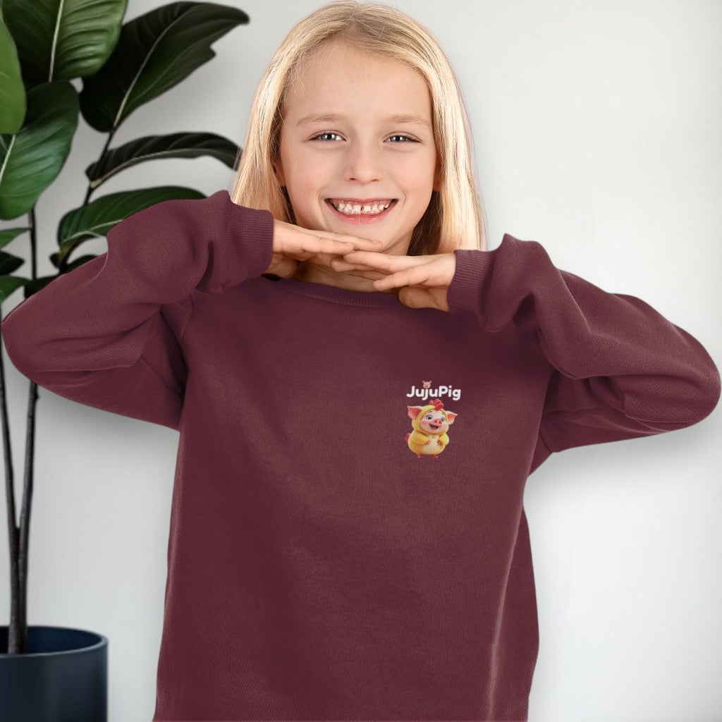 JujuPig Chicken - Kids Unisex Crewneck Sweatshirt | Graphic Sweatshirts for Boys & Girls