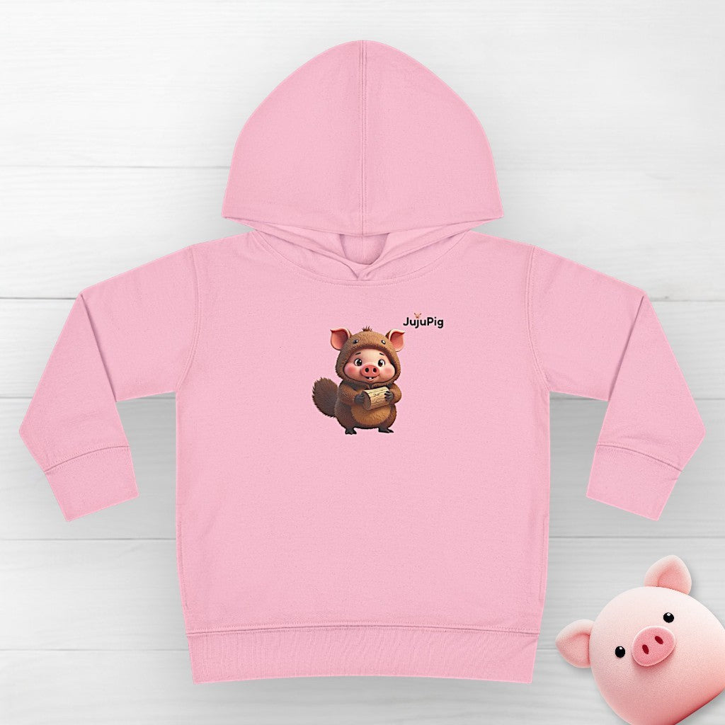 JujuPig Beaver - Toddler Fleece Hoodie | Cute Graphic Hoodie for Boys & Girls
