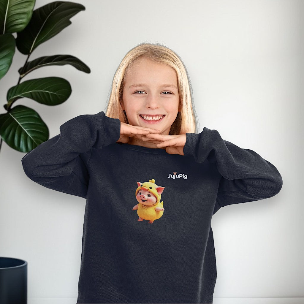 JujuPig Duck - Kids Unisex Crewneck Sweatshirt | Graphic Sweatshirts for Boys & Girls