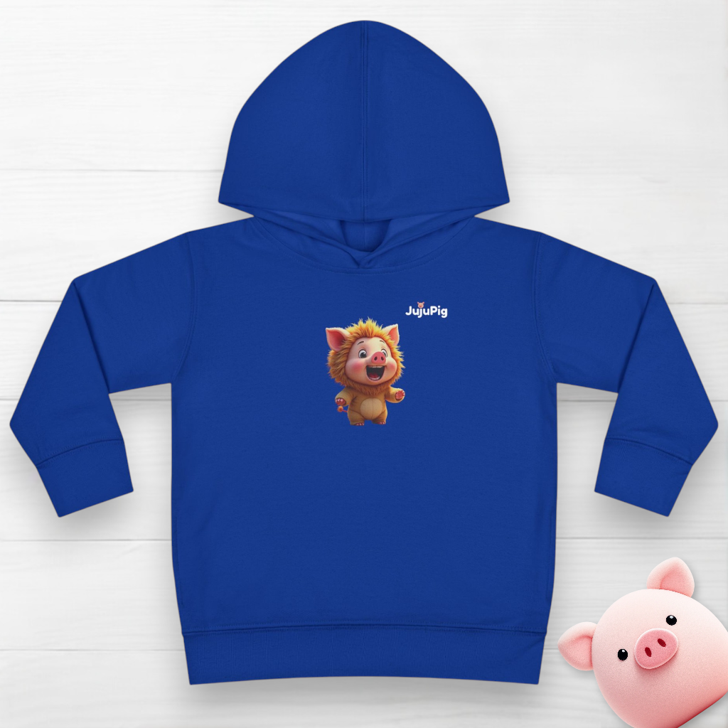 JujuPig Lion - Toddler Fleece Hoodie | Cute Graphic Hoodie for Boys & Girls