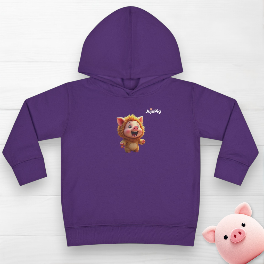 JujuPig Lion - Toddler Fleece Hoodie | Cute Graphic Hoodie for Boys & Girls