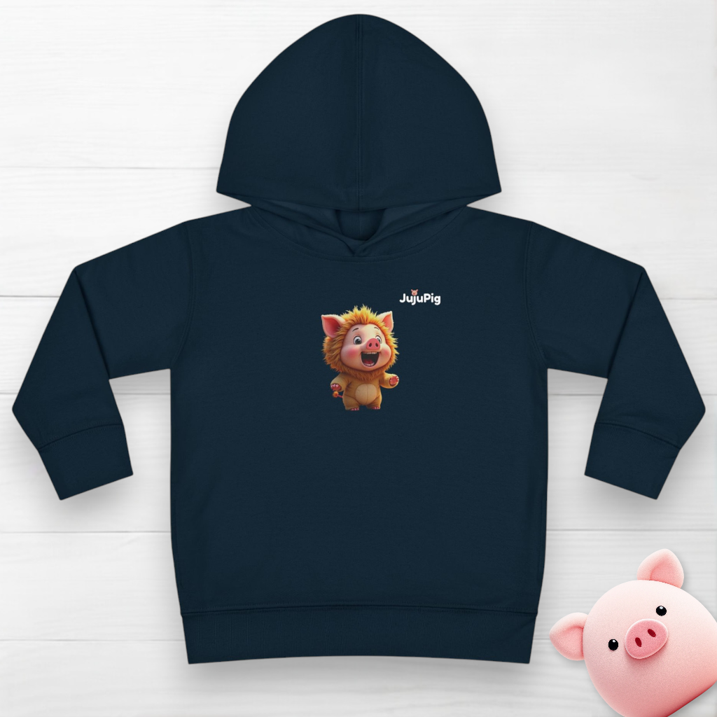 JujuPig Lion - Toddler Fleece Hoodie | Cute Graphic Hoodie for Boys & Girls