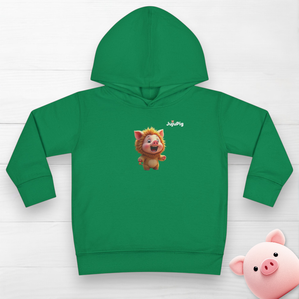 JujuPig Lion - Toddler Fleece Hoodie | Cute Graphic Hoodie for Boys & Girls