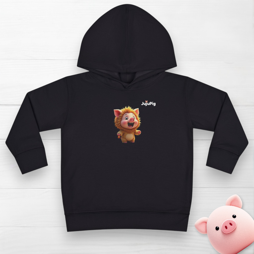 JujuPig Lion - Toddler Fleece Hoodie | Cute Graphic Hoodie for Boys & Girls
