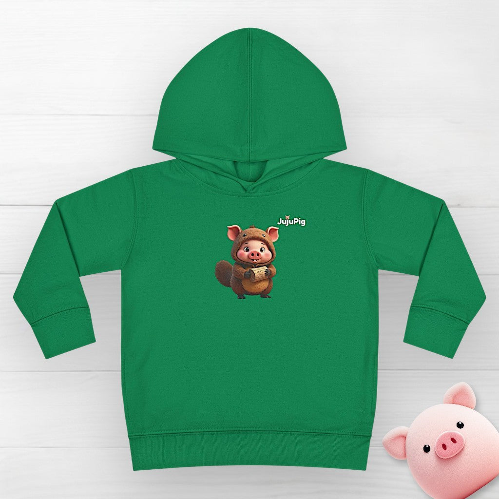 JujuPig Beaver - Toddler Fleece Hoodie | Cute Graphic Hoodie for Boys & Girls