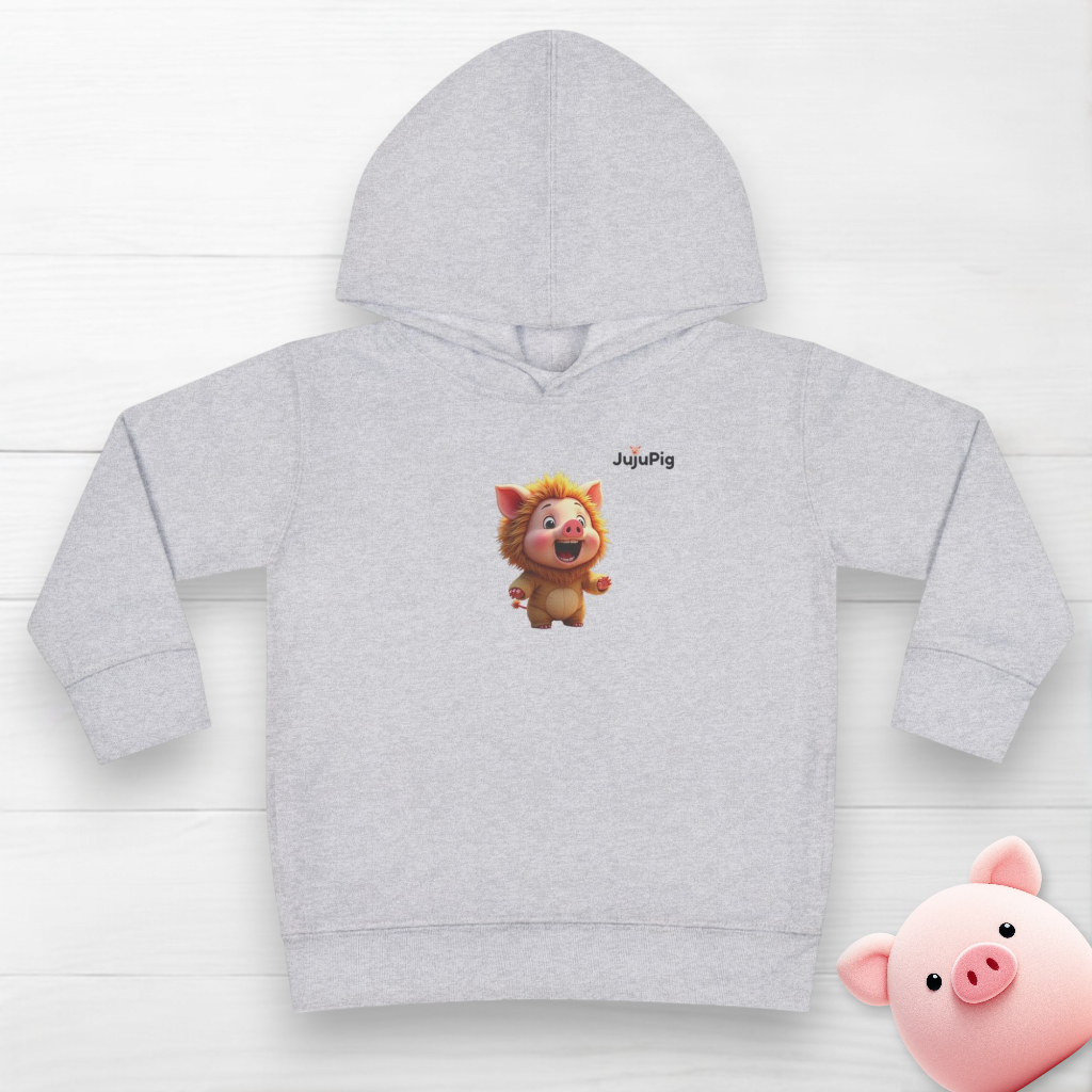 JujuPig Lion - Toddler Fleece Hoodie | Cute Graphic Hoodie for Boys & Girls