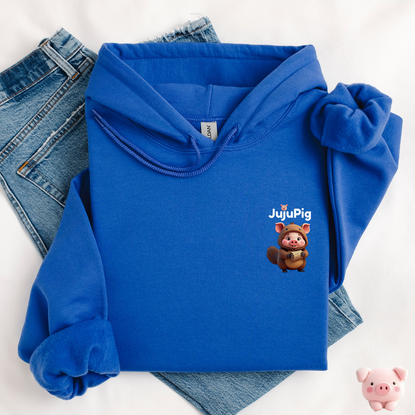 JujuPig Beaver - Kids Unisex Hoodie | Graphic Hoodie for Boys & Girls