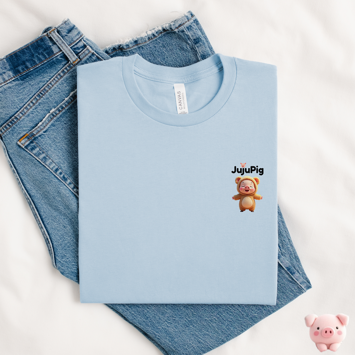 JujuPig Teddy Bear - Adult Unisex Jersey T-shirt | Graphic Tee for Men & Women