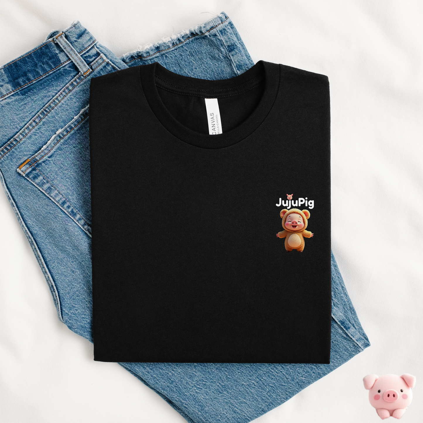 JujuPig Teddy Bear - Adult Unisex Jersey T-shirt | Graphic Tee for Men & Women