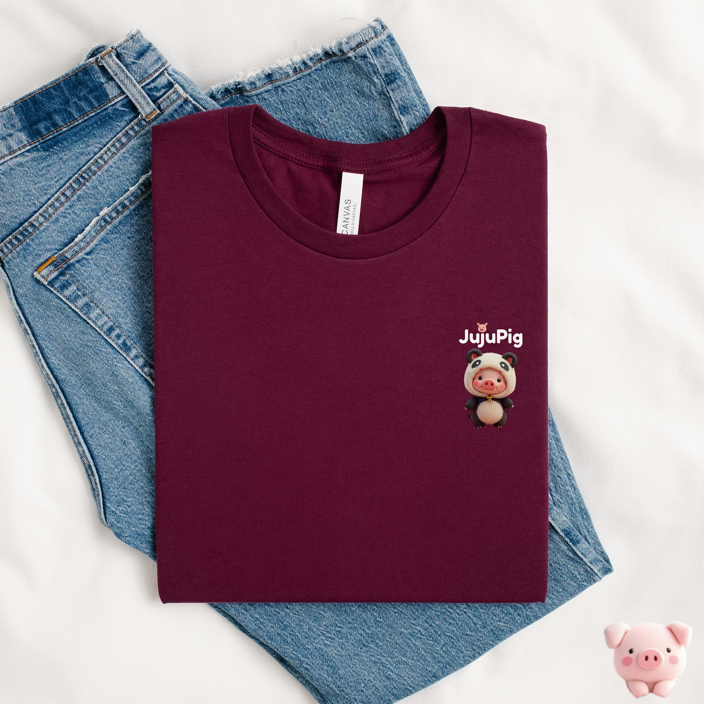 JujuPig Panda - Adult Unisex Jersey T-shirt | Graphic Tee for Men & Women