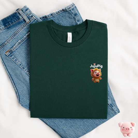 JujuPig Lion - Adult Unisex Jersey T-shirt | Graphic Tee for Men & Women