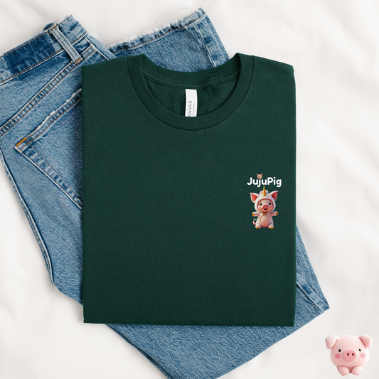 JujuPig Unicorn - Adult Unisex Jersey T-shirt | Graphic Tee for Men & Women