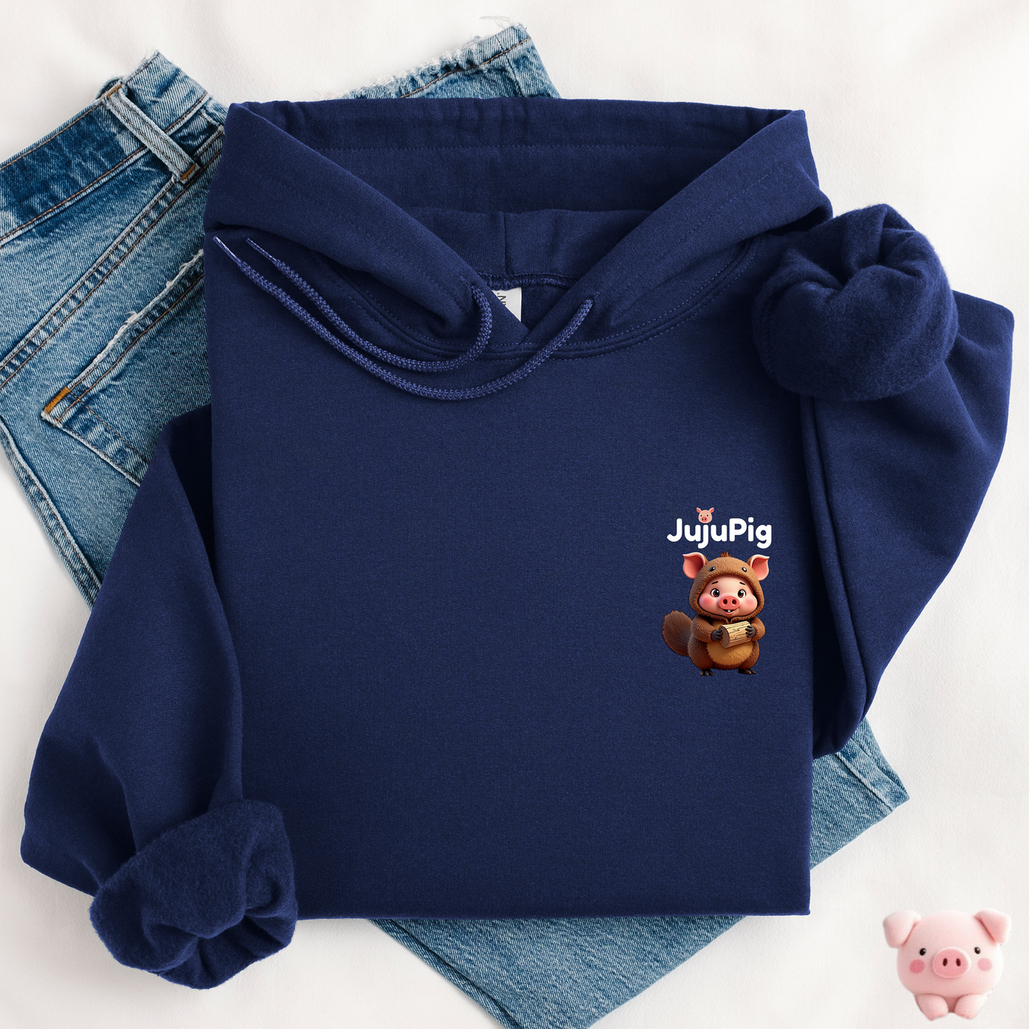 JujuPig Beaver - Adult Unisex Hoodie | Graphic Hoodie for Men & Women