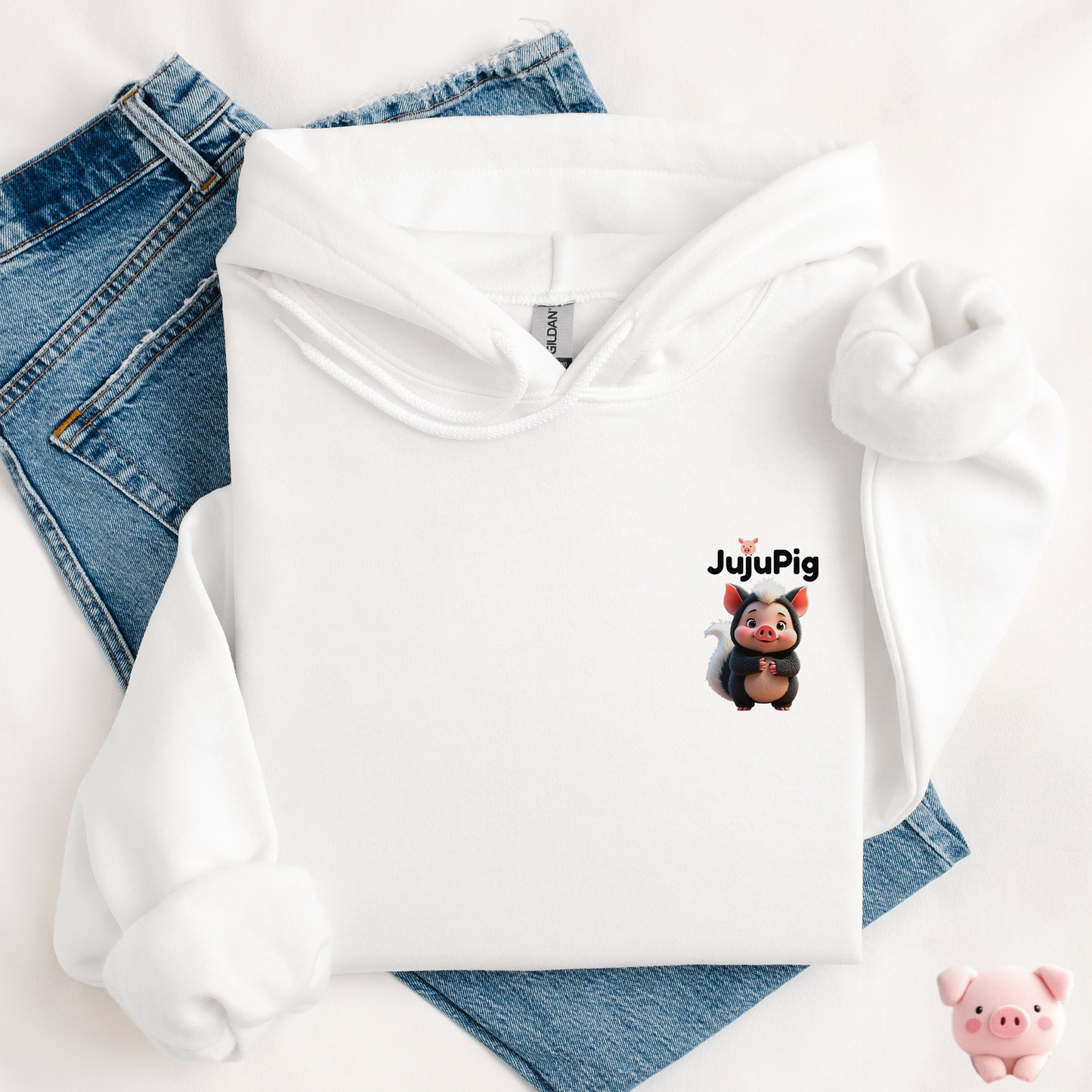 JujuPig Skunk - Adult Unisex Hoodie | Graphic Hoodie for Men & Women