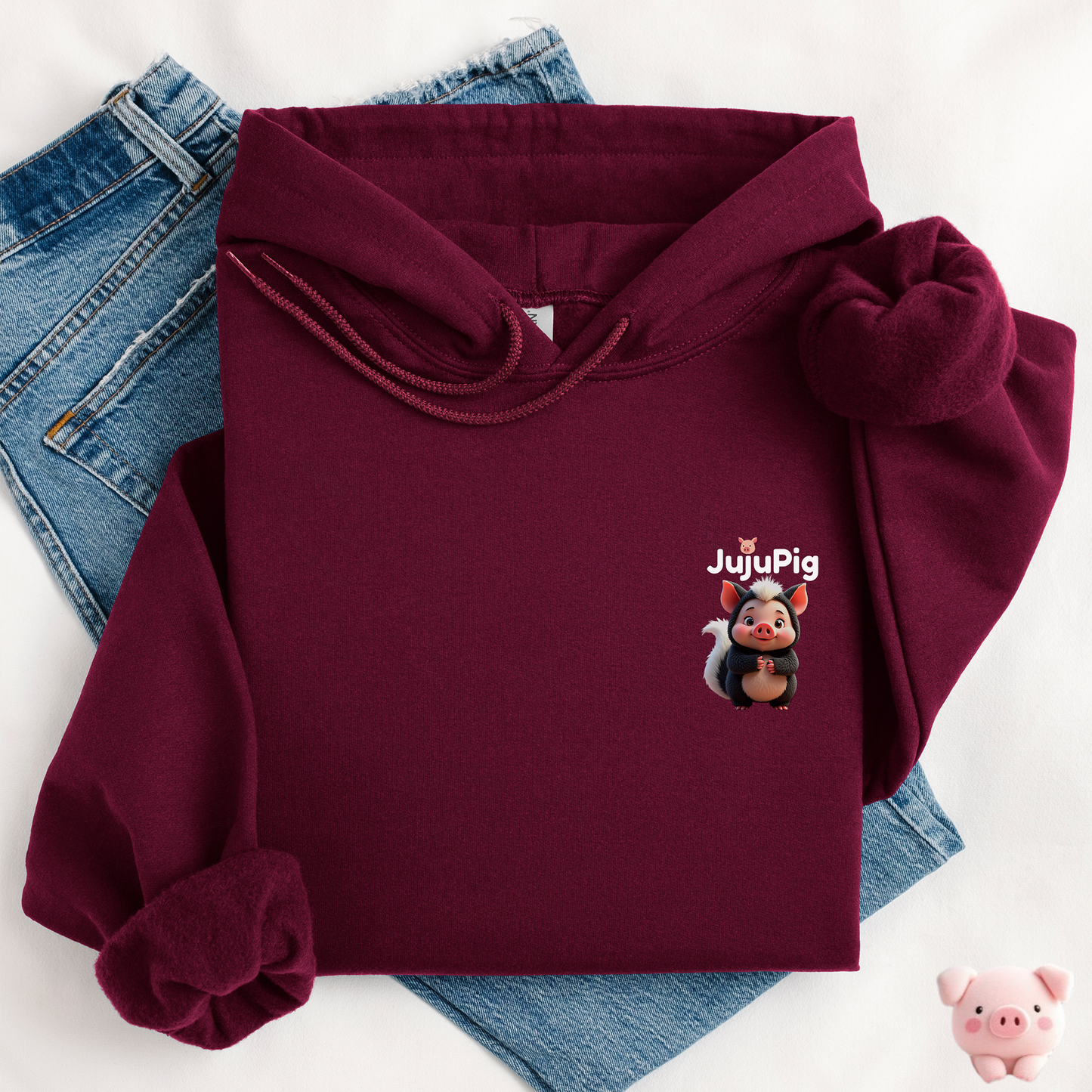 JujuPig Skunk - Adult Unisex Hoodie | Graphic Hoodie for Men & Women