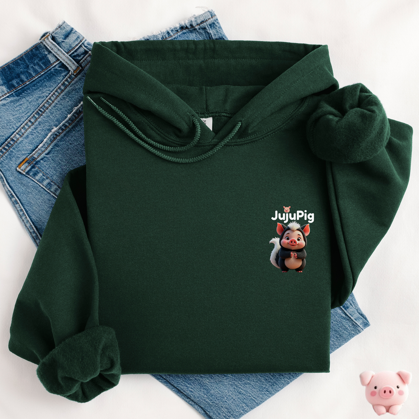 JujuPig Skunk - Adult Unisex Hoodie | Graphic Hoodie for Men & Women